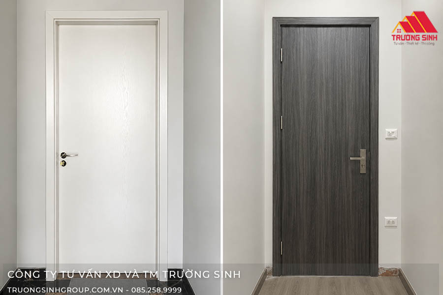 Cửa Composite trơn phẳng hiện đại cho phòng ngủ